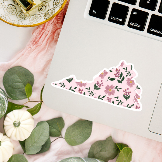 Virginia Blush Floral Watercolor | Sticker 3"