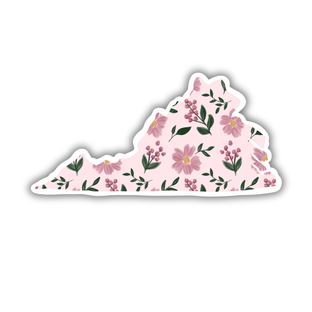 Virginia Blush Floral Watercolor | Sticker 3"